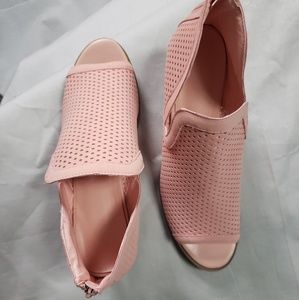 Pink open toe bootie